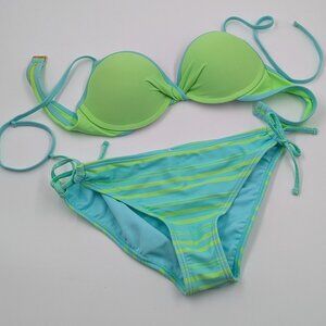 SO Green Push Up 2-Piece Molded Cup Bikini Swimwear | Large‌ - NEVER WORN